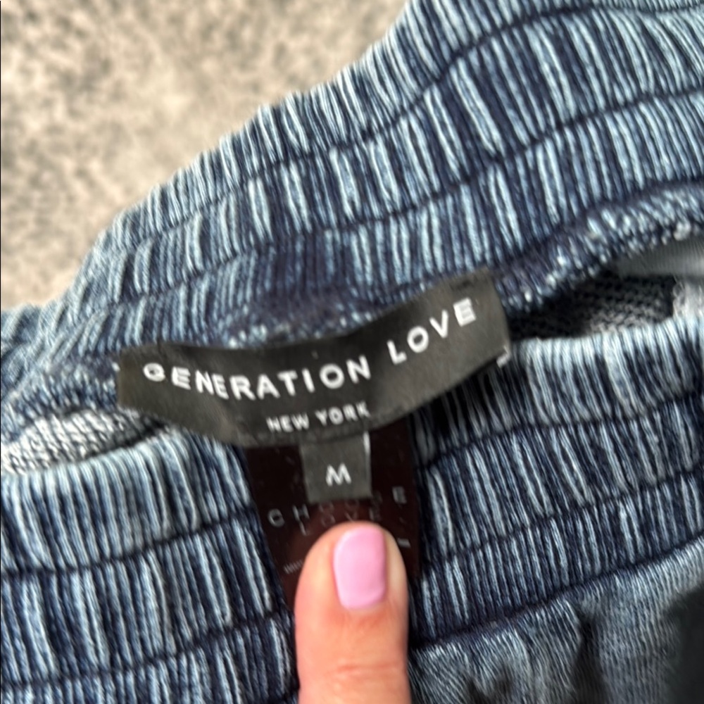 Generation Love Navy Textured Top